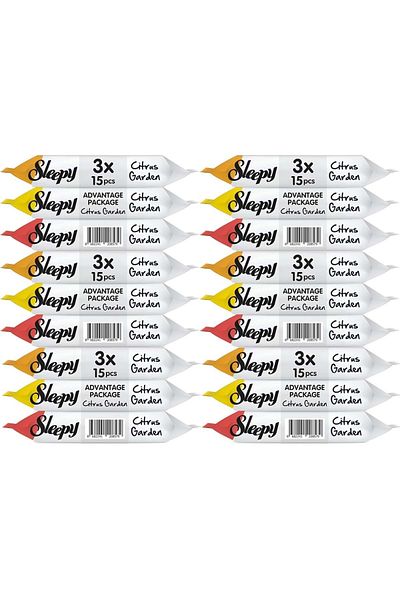 Sleepy 15 Sheets Wet Towel Pocket Wipes - Citrus Garden/Citrus (6Pk*3) 270 Sheets