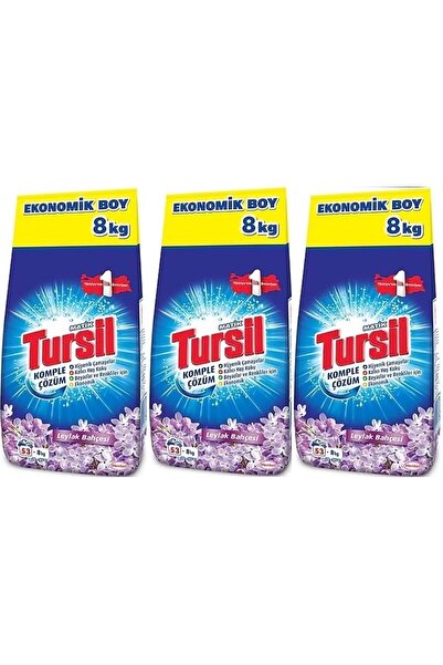 Tursil Matik Toz Çamaşır Deterjanı 24kg Leylak Bahçesi (159 YIKAMA) Renkli/beyazlar (3PK*8KG)