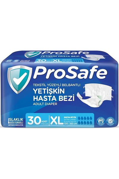 PROSAFE XL Size 60 Pieces Patient Diapers and Waist Band, Textile Surface and 2 Pk