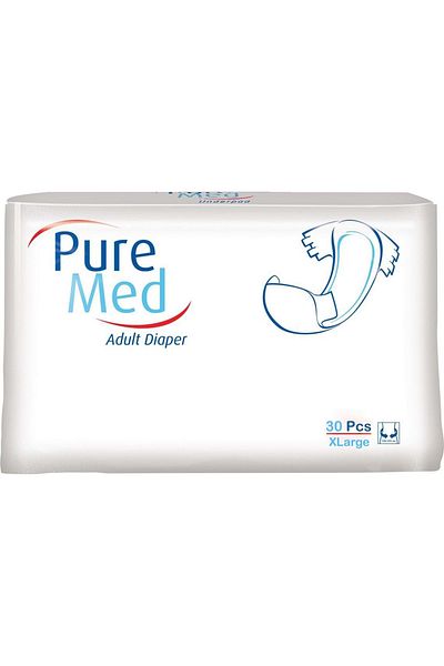 Puremed XL Large XL Textile Surface Patient Diaper with Waist Band 30 Pcs Pk Single