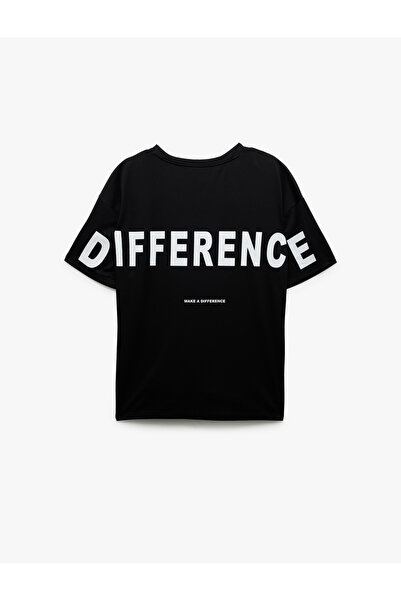 Koton Αθλητικό μπλουζάκι με λαιμόκοψη με μισό μανίκι με στάμπα στην πλάτη