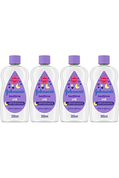 Johnson's زيت جونسون للأطفال 300 مل، مجموعة روتين النوم قبل النوم، 4 قطع