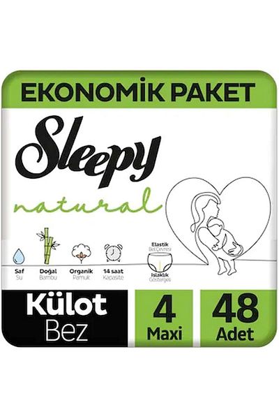 Sleepy Panty Diapers Natural Size:4 (7-14KG) Maxi 144 Pieces Monthly Deal Pk