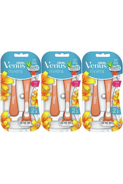 Gillette Venus Riviera Disposable Women's Razor Set of 6 (3PK*2)