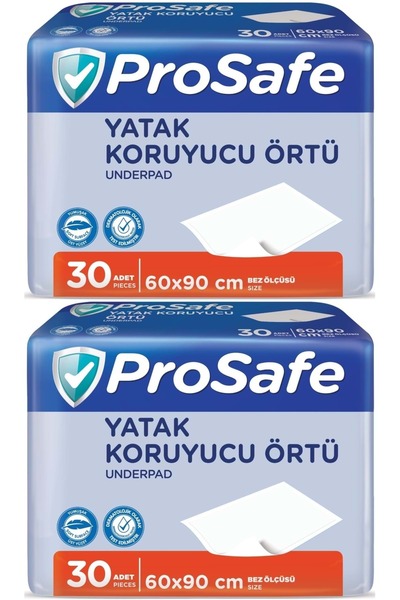 PROSAFE غطاء حماية للسرير بفتحة سفلية للمريض 60*90 سم 60 قطعة (2PK*30)
