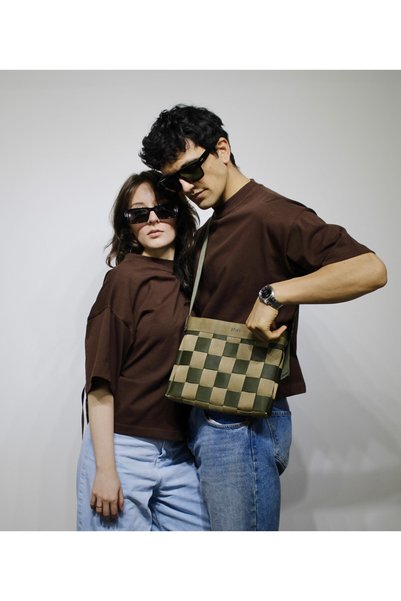 JIMI FOR ALL Olive Stripe Tote Bag