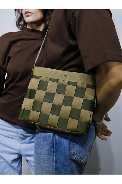 JIMI FOR ALL Olive Stripe Tote Bag