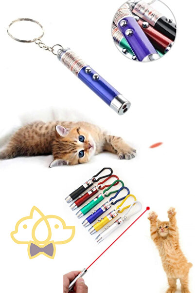PapyonPet 2 Adet Kedi Lazer Oyuncak Anahtarlık 3 Fonksiyonlu Kedi Köpek Oyuncağı