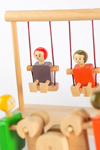 MUCİT KİDS Wooden Toy Park Set – Montessori Compatible Educational Natural Wooden Toy