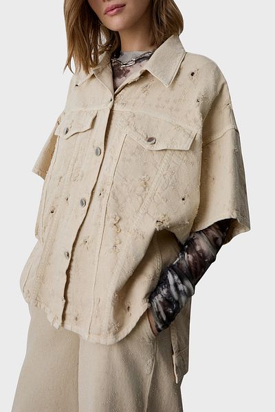 BSB 100% Cotton Regular Fit Distressed Back Printed Shirt Shirt 053
