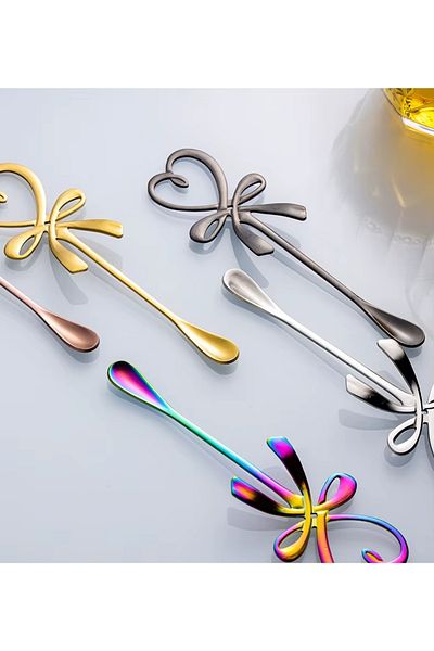 LOVYCO Black Heart Shaped Mini Coffee, Tea Presentation Spoon, Mini Heart Love Spoon 1 Piece