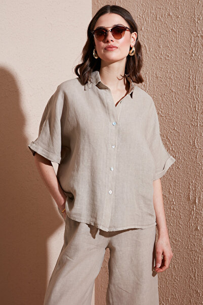 Via Dante Linen Regular Fit Short Sleeve Shirt Shirt 5028687