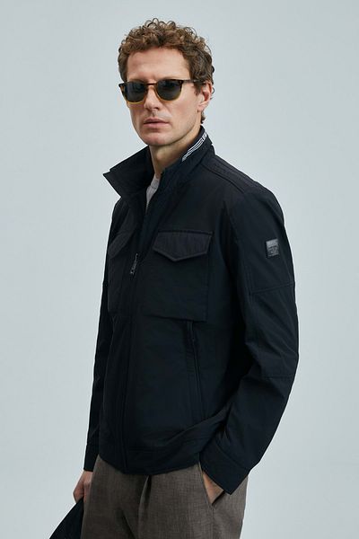 Lufian 111120066   Ανδρικό παλτό Scott Seasonal ΜΑΥΡΟ