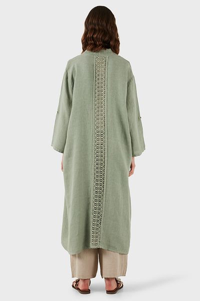 Via Dante Kimono lung de in, oversize, cu detaliu din dantela la spate KIMONO 7183544