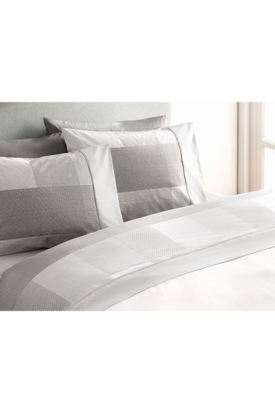 Madame Coco Faron Coco Crep Bedrucktes Oberbettlaken-Set - Grau