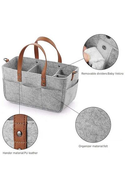Generic Diaper Organizer Baby Caddy Bag - Silver