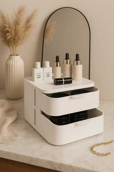 Higienox Dúplex 2 Çekmeceli Çok Amaçlı Makyaj Organizeri Düzenleyici