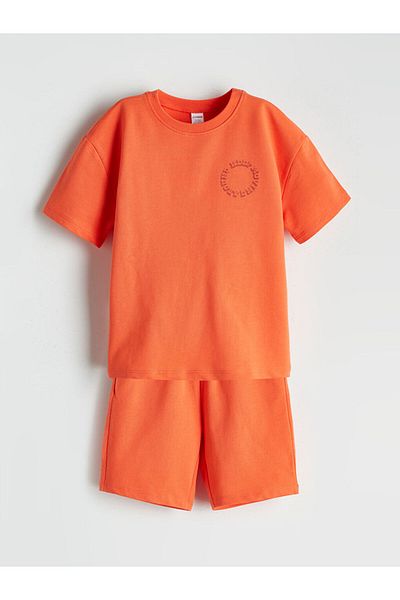 LC Waikiki Lcw Printed Boys' T-Shirt and Shorts 2-Piece