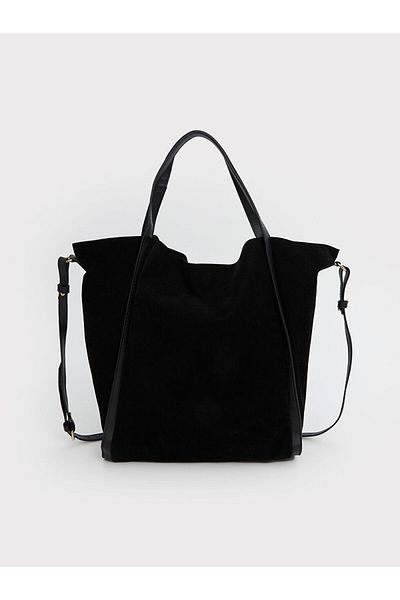 LC Waikiki Lcw Accessories Black Suede Look Women's Shoulder Bag