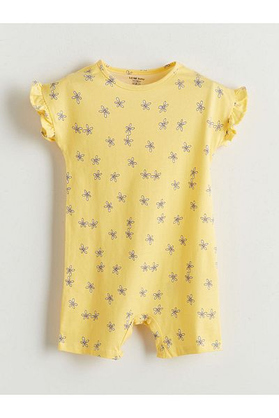 LC Waikiki Sari Crew Neck Floral Baby Girl Jumpsuit