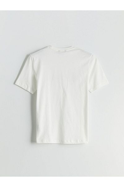 LC Waikiki Ανδρικό μπλουζάκι με στάμπα XSIDE Ecru Crew Neck Atatürk Signature