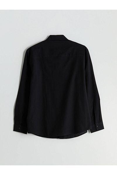 LC Waikiki Xside Black Regular Fit Long Sleeve Men's Shirt