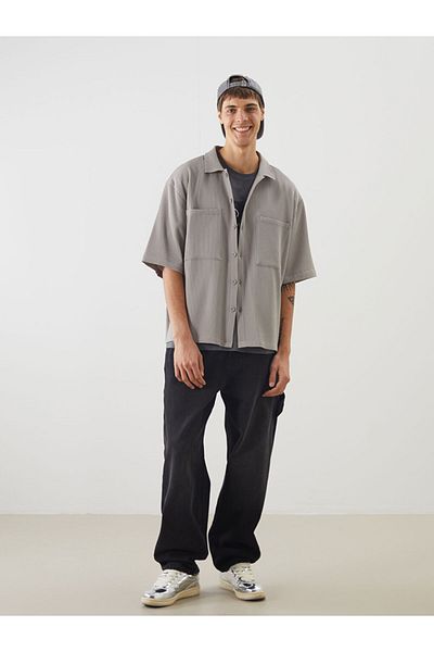 LC Waikiki Comfortable Fit Short Sleeve Men's Textured Shirt