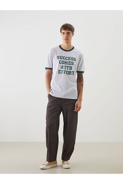 LC Waikiki New Season Crew Neck Printed Combed Cotton Men's T-Shirt - S5Oh79Z8