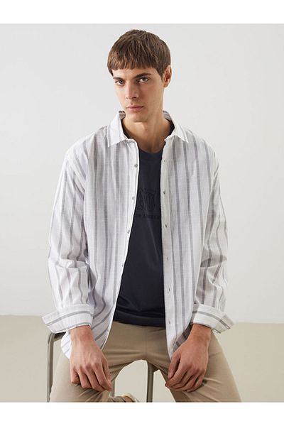 LC Waikiki Regular Fit Long Sleeve Striped Men's Shirt