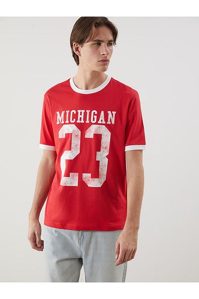 LC Waikiki Crew Neck Printed Combed Cotton Men's T-Shirt