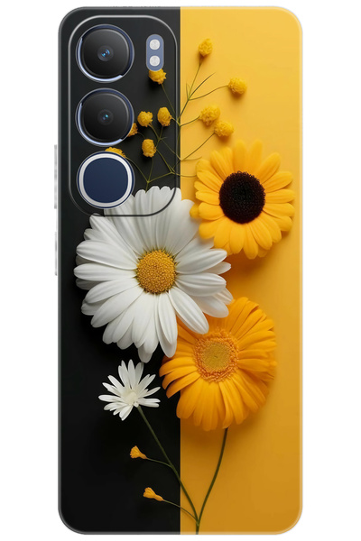 Ceppare Vivo Y19S (V2419) Uyumlu Kılıf Desen Baskılı Silikon Papatya Serisi S...