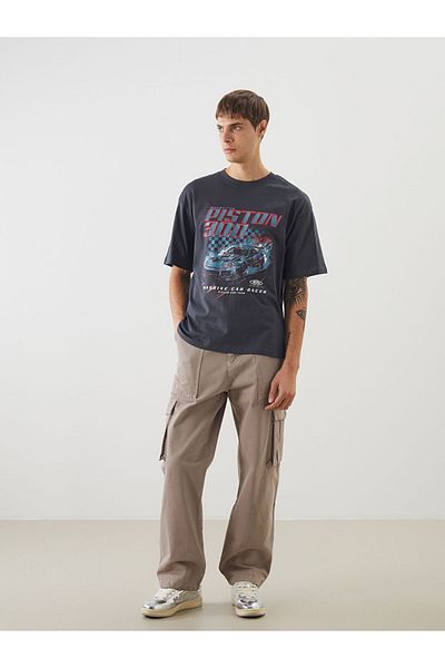 LC Waikiki Lcw Crew Neck Printed Combed Cotton Men's T-Shirt