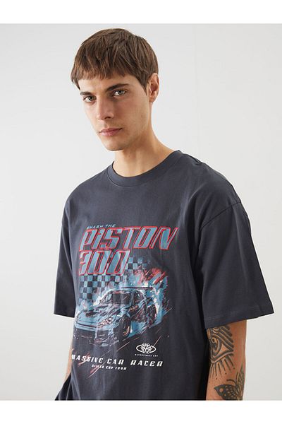 LC Waikiki Lcw Crew Neck Printed Combed Cotton Men's T-Shirt