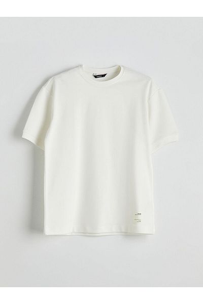 LC Waikiki Ecru Crew Neck Printed Men's T-Shirt