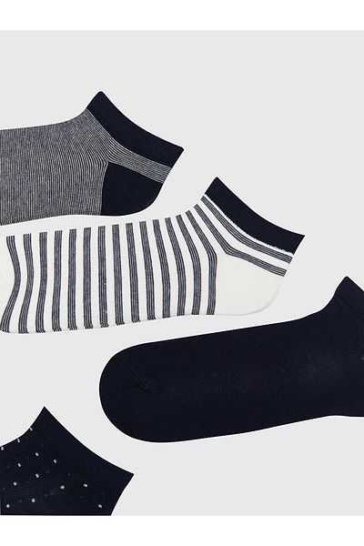 LC Waikiki Mixed Striped Men's Booties Socks 5-Piece