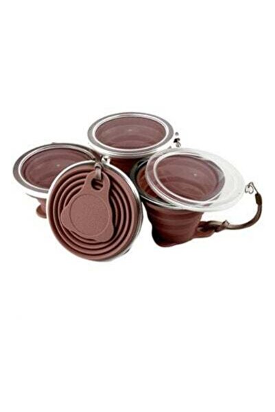 HALAMODO 4 PCS Silicone Collapsible Coffee Cups, Foldable Silicone Water Cup, Small Portable Drinking Cups, B