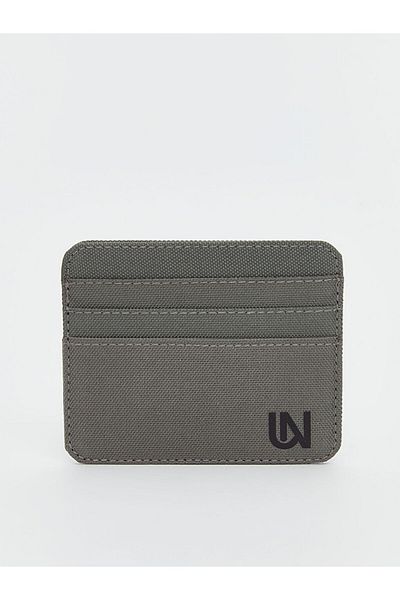 LC Waikiki Anthracite Text Printed Men's Card Holder