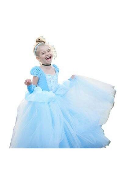 HALAMODO Princess Dress Costume for Girls, Girls Elf Dress Costume for Kids, Sleeping Beauty Dress with Acces
