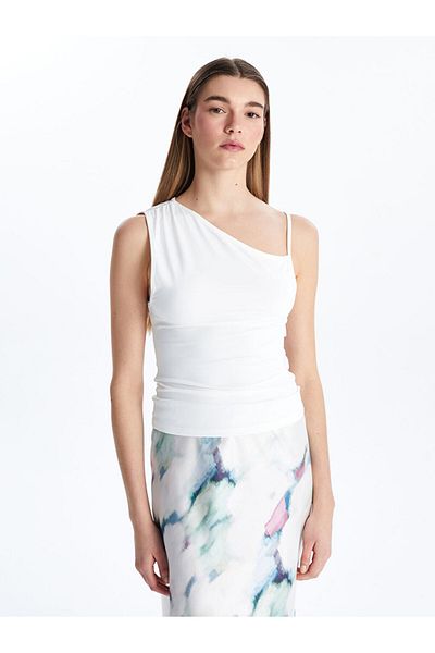 LC Waikiki Xside White Boat Neck Women's Blouse