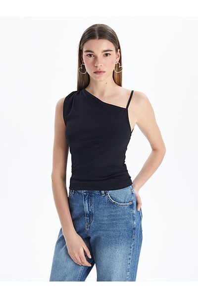 LC Waikiki Black Boat Neck Women's Blouse