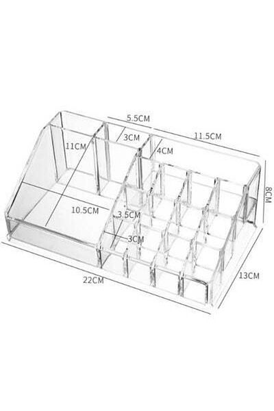 HALAMODO 16-compartment Desktop Storage Box, Cosmetics, Jewelry, Snacks And Stationery Storage Boxes, Transpa