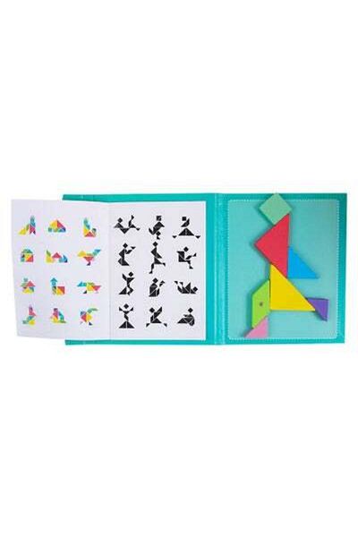 HALAMODO Wooden tangram puzzle, tangram puzzles for early development, IQ and brain stimulation games, jigsaw
