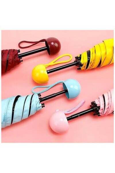 HALAMODO Folding Pocket Umbrella, Mini Travel Umbrella, Windproof Umbrella, with Storage Box, Portable Lightw