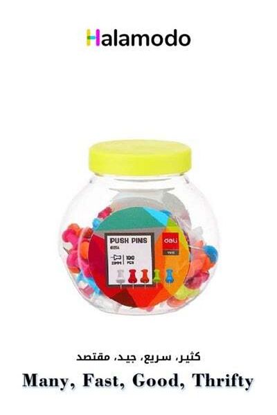HALAMODO 100PCS Push Pins Multi-Colored Plastic Head Steel Pin for Bulletin Board Thumb Tacks for Wall Corkbo