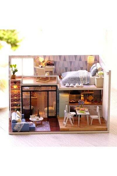 HALAMODO Mini House Production And Assembly Children's Toy Models Desktop Decoration Crafts