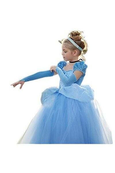 HALAMODO Princess Dress Costume for Girls, Girls Elf Dress Costume for Kids, Sleeping Beauty Dress with Acces