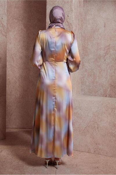 Alvina DESENLİ YORYO SATEN ELBİSE 44512