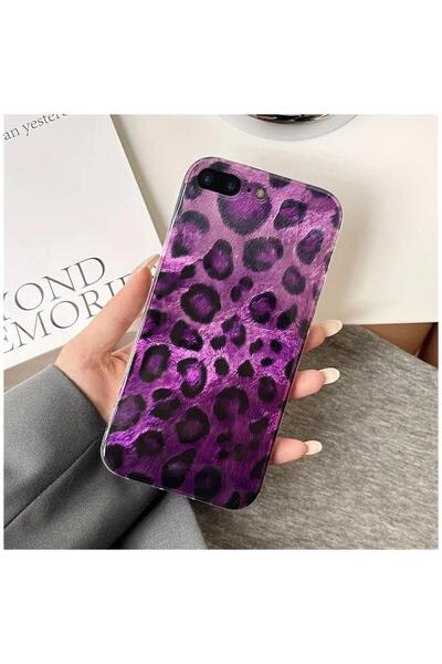 Pro Aksesuar Apple iPhone 8 Plus Uyumlu Kılıf Lüx Leopar Desenli Silikon Kılı...