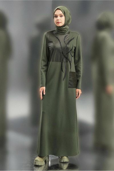 Alvina 45058 Μοντέλο Φόρεμα Hijab - Πέτρα εμπριμέ