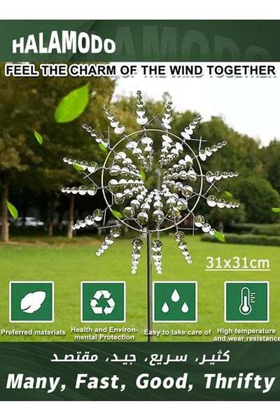 HALAMODO Wind Spinner, Unique and Magical Metal Windmill, 3D Wind-Powered Rotating Windmill, Outdoor Wind Spi